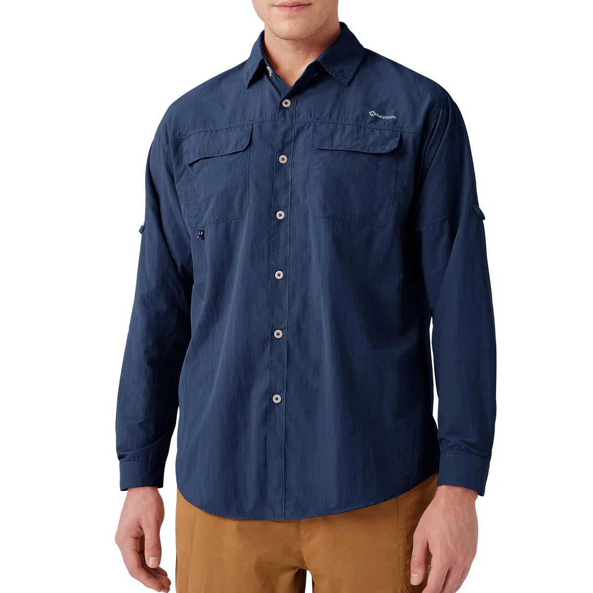 NAVISKIN Camisas de pesca con protección solar UPF 50+ para hombre, camisas de sol de manga larga para hombre, PFG senderismo, viajes, camping