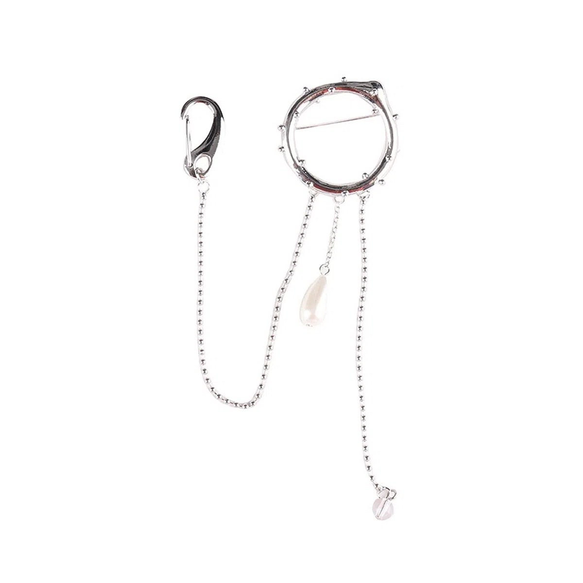 Broche Circular con Colgante de Perlas y borlas de Cuentas de Metal para Mujer, Hombre, Pareja, Abrigo, Traje, Camisa, Pin de Solapa, Accesorios de Ropa, joyería