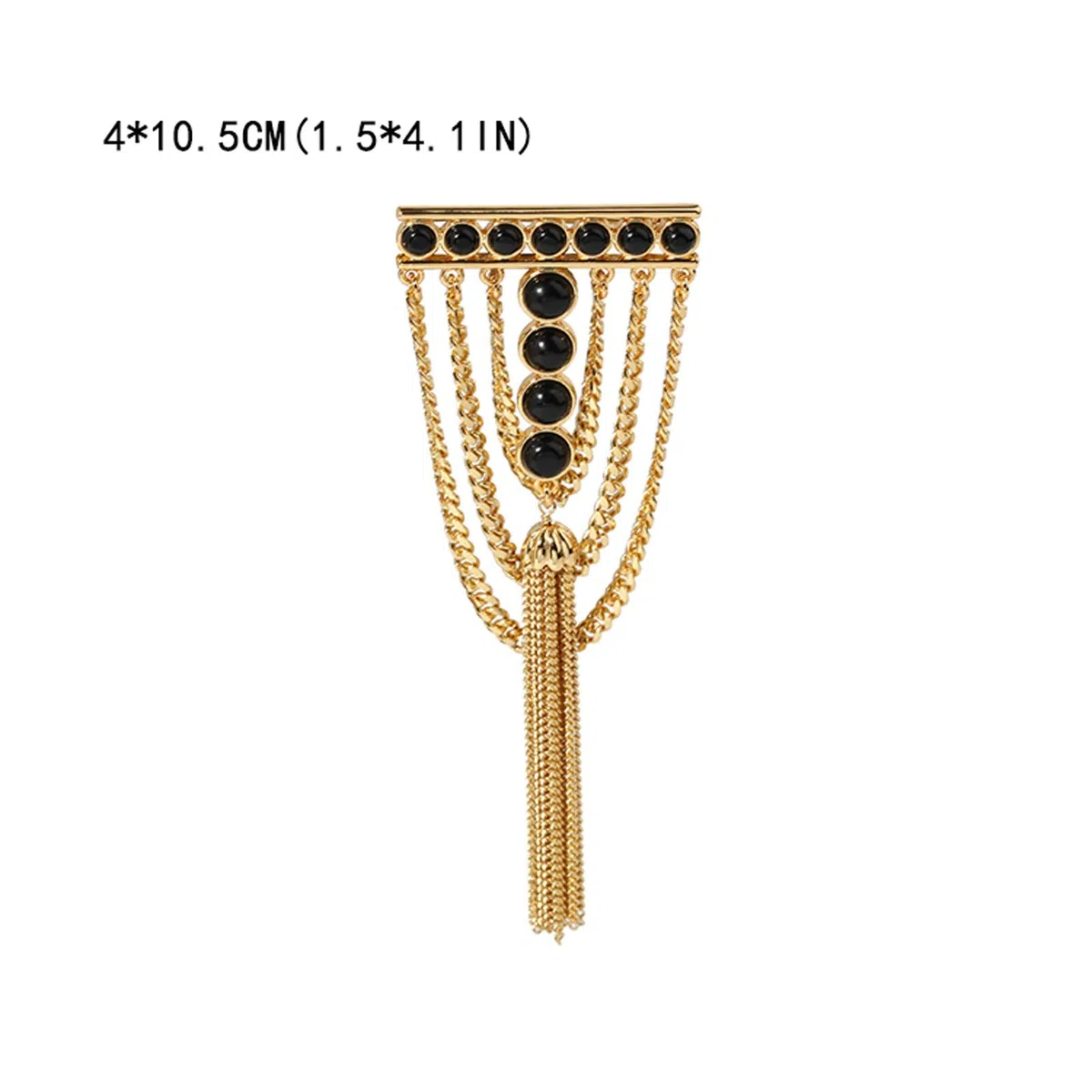 Broche para Mujer, Broche de ágata Negra con Borla, Broche de Cadena Colgante, alfiler para Traje, Tachuelas para Camisa, Accesorios para Hombres y Mujeres, broches exquisitos