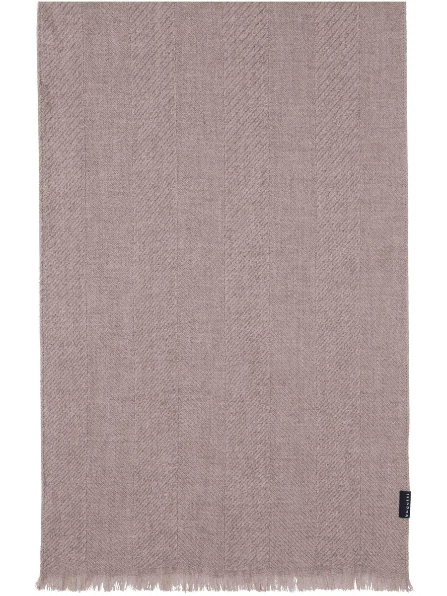 bugatti Bufanda de lana para hombre, diseño de espiga, 100% lana virgen, 32 x 183 cm