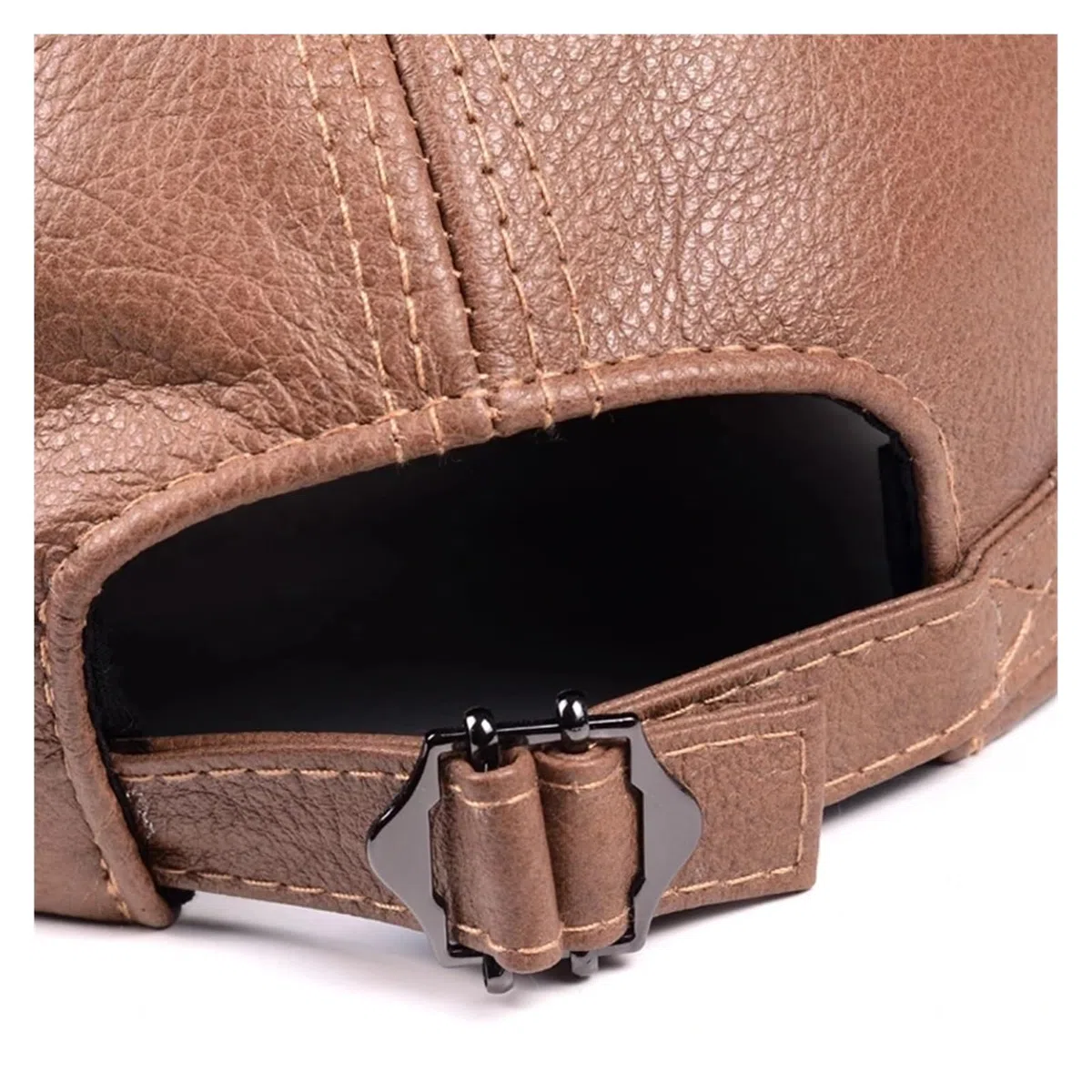 Nueva Gorra de béisbol de Cuero Genuino Informal for Hombre, Sombreros de papá Cuero de Vaca Real Negro/marrón, Sombrero Fresco de ala Grande for Hombre