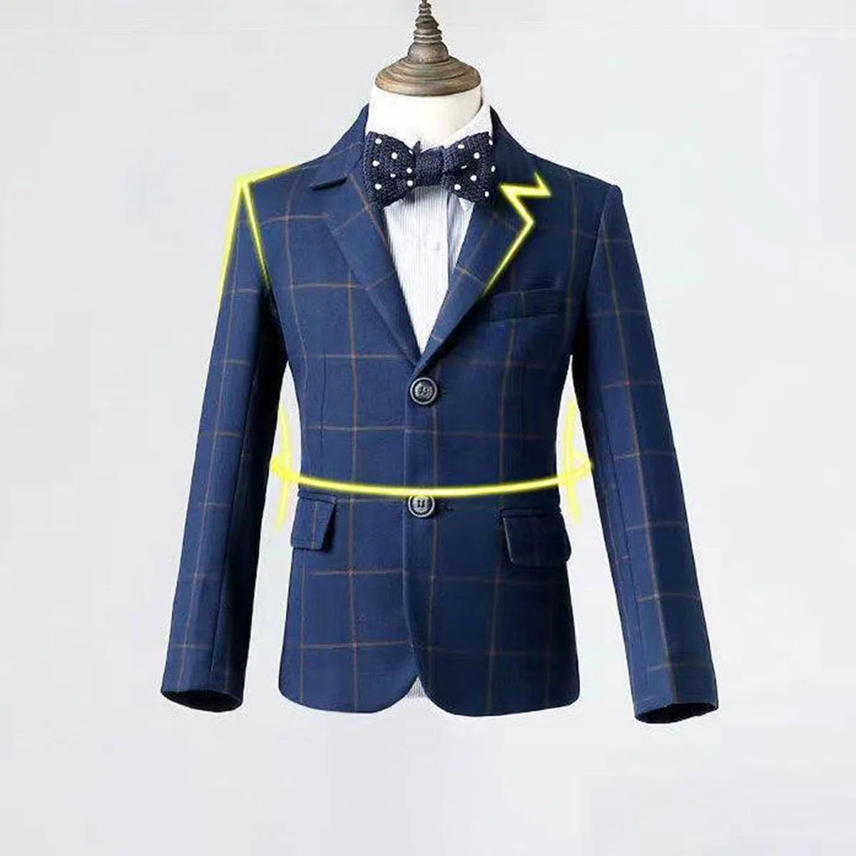 Traje de caballero para niños, traje formal de chaleco de manga larga con botones, pantalones, chaqueta, chaleco y pajarita, conjunto de 5 piezas, uniforme escolar, ropa de primavera