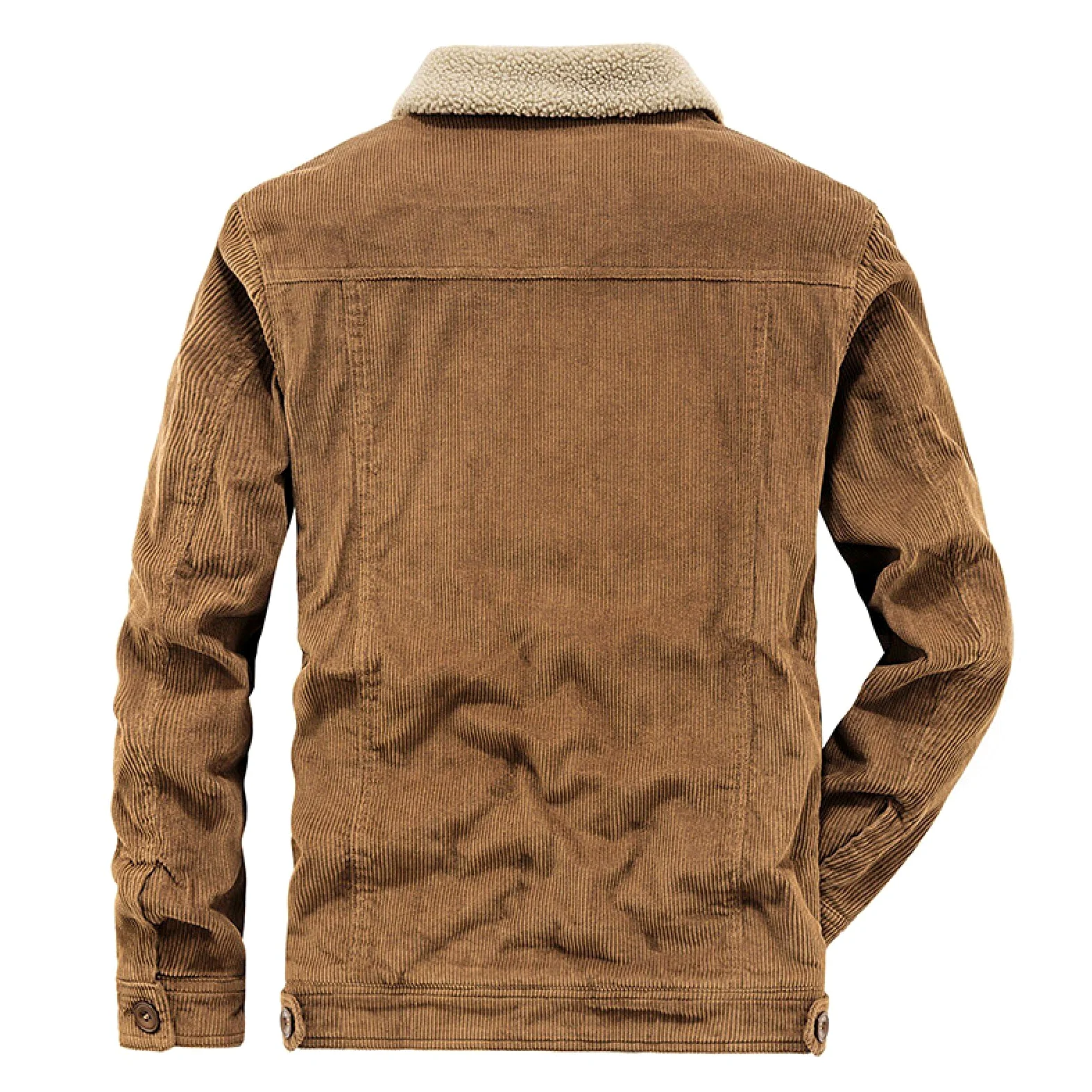 Hombre Chaqueta Cargo Pana con Forro de Polar, Chaqueta de Camionero Cálida, Chaqueta Cortavientos Militar Invierno con Cuello Vuelto