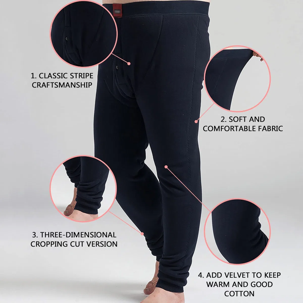 G&F Hombres Pantalones Térmicos Calzoncillos Largos Cálidos Capa Base Pantalones Interior Invierno