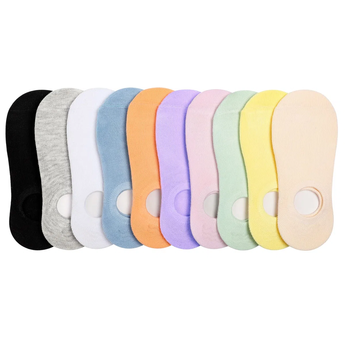 BOOPH 10 pares de calcetines para niñas y niños, calcetines invisibles para niños pequeños, calcetines antideslizantes hasta el tobillo de corte bajo de 3 a 12 años