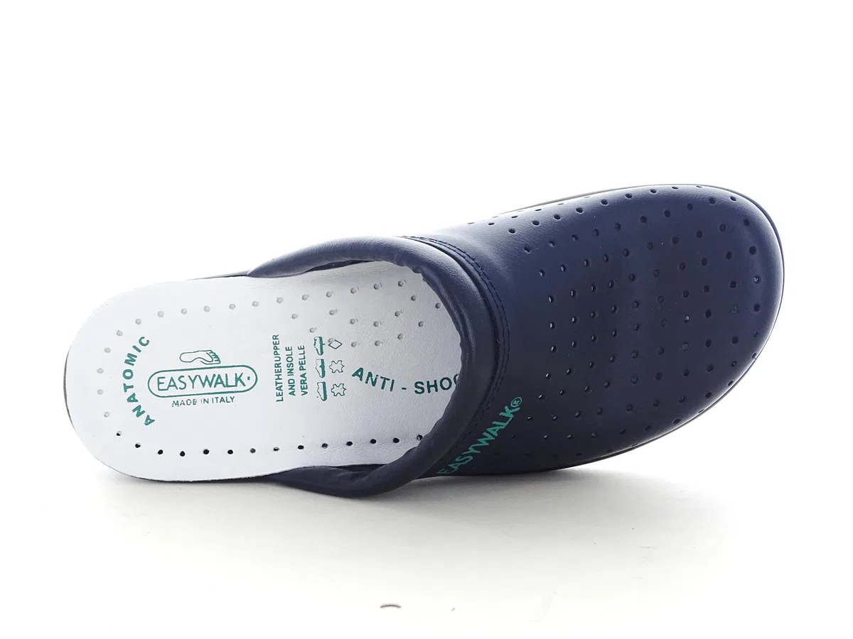 EASYWALK 210 Zuecos Mules Zapatillas Zapatos de Cuero, Mujer