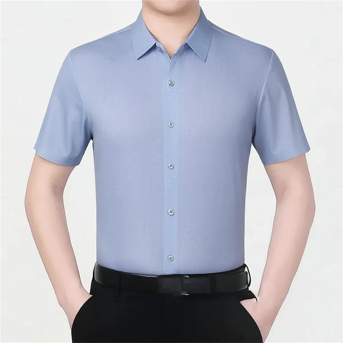 Camisa de manga corta para hombre, de seda de hielo, informal, holgada, cómoda, para uso diario