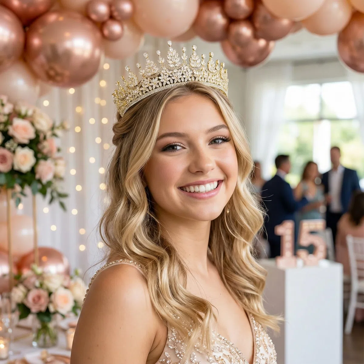 QXMYOO Corona de reina de circonita cúbica para mujer, tiara de boda para novia, princesa, concurso, corona de cristal plateado, tocado para quinceañera, cumpleaños, disfraz de graduación