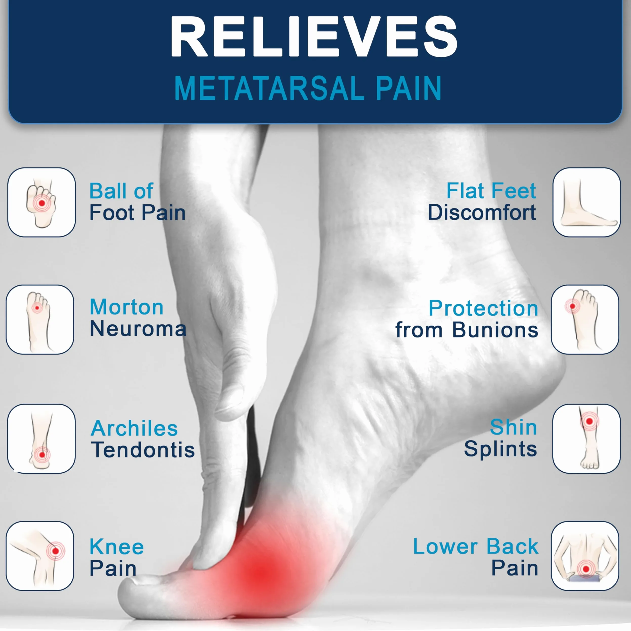 Footlogics Plantillas ortopédicas de 3/4 de longitud con elevación integrada para dolor de bola de pie, neuroma de Morton, pies planos, metatarsalgia, Longitud de la metatarsalgia: gamuza, M (Men's 8