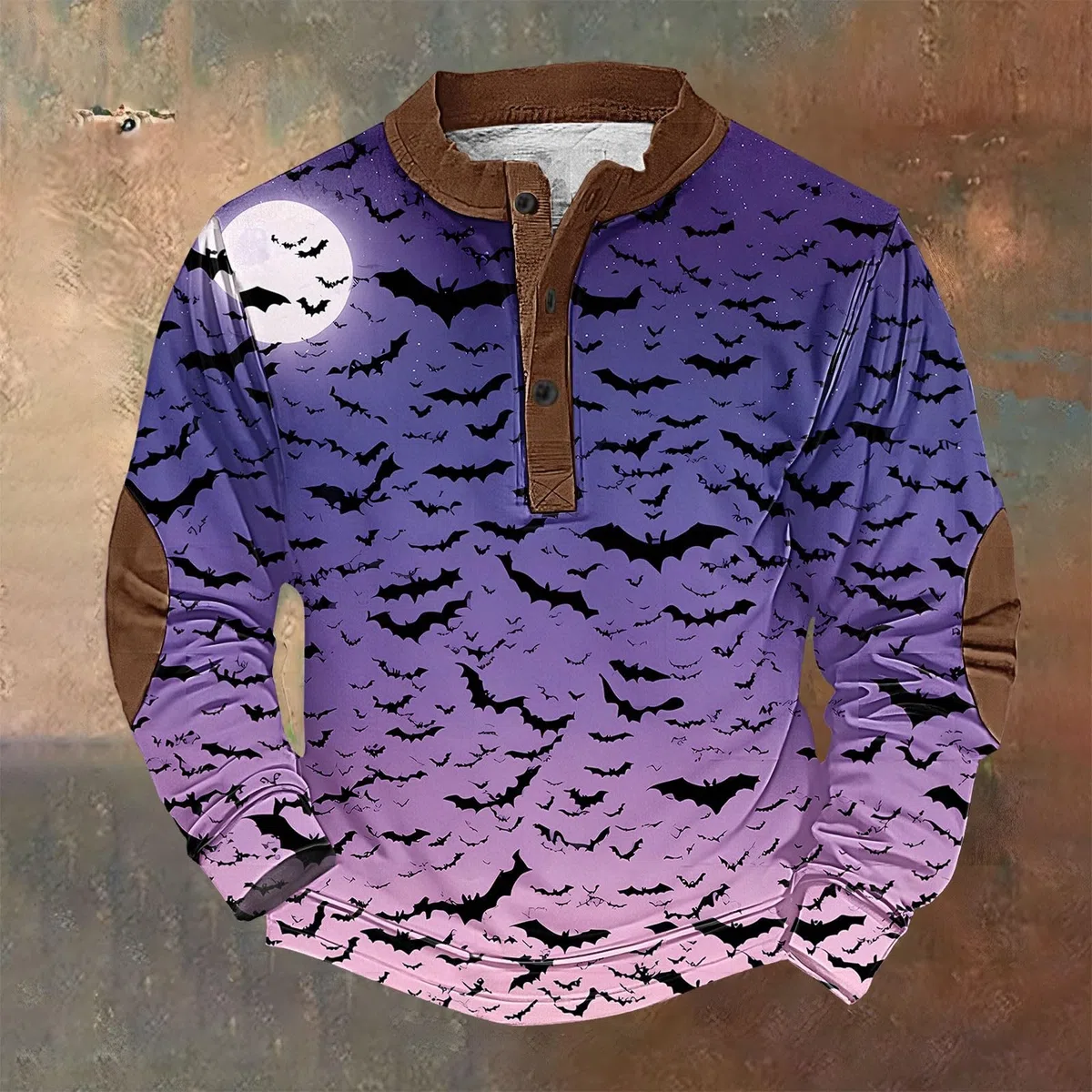 Chaquetones Hombre Invierno Sudadera con Cuello Abotonado Y Estampado Retro De Halloween para Tops Mujer Ropa Ciclismo Kit Pesca Completo Top Deportivo Chandal Chaqueta Marca Moto Camisa
