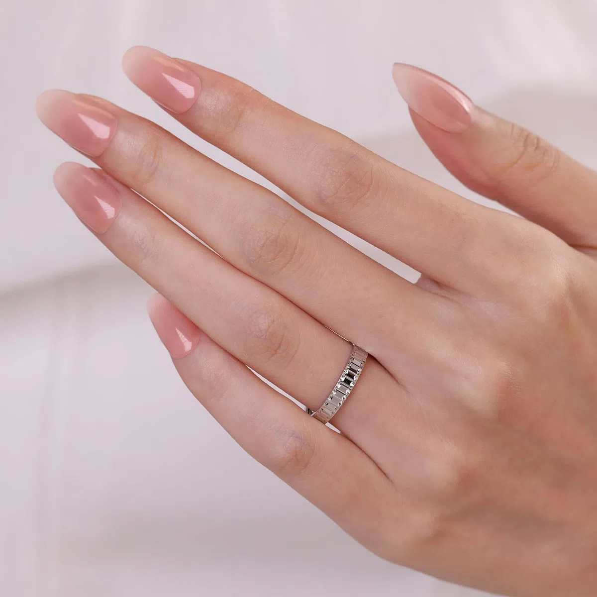 Meissa Anillos de Pareja Ajustables de Plata 925 con Relieve Geométrico Alianzas Modernas para Compromiso o Boda
