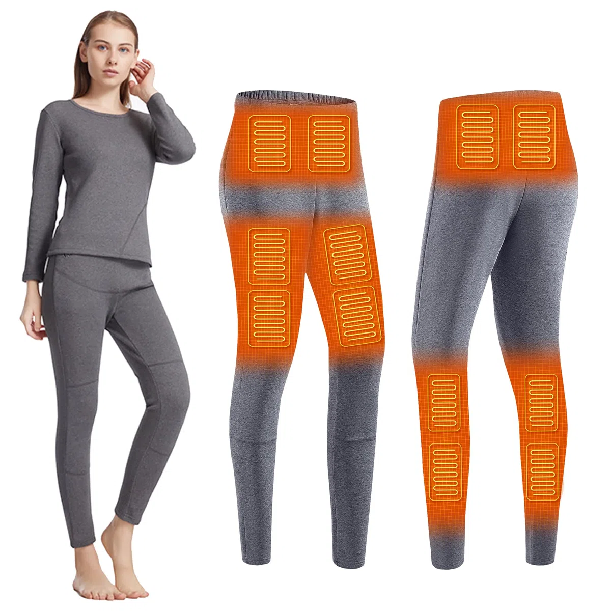 Pantalones térmicos eléctricos para Mujer, con 12 Zonas de Calentamiento y Forro Polar, para Caza y esquí.