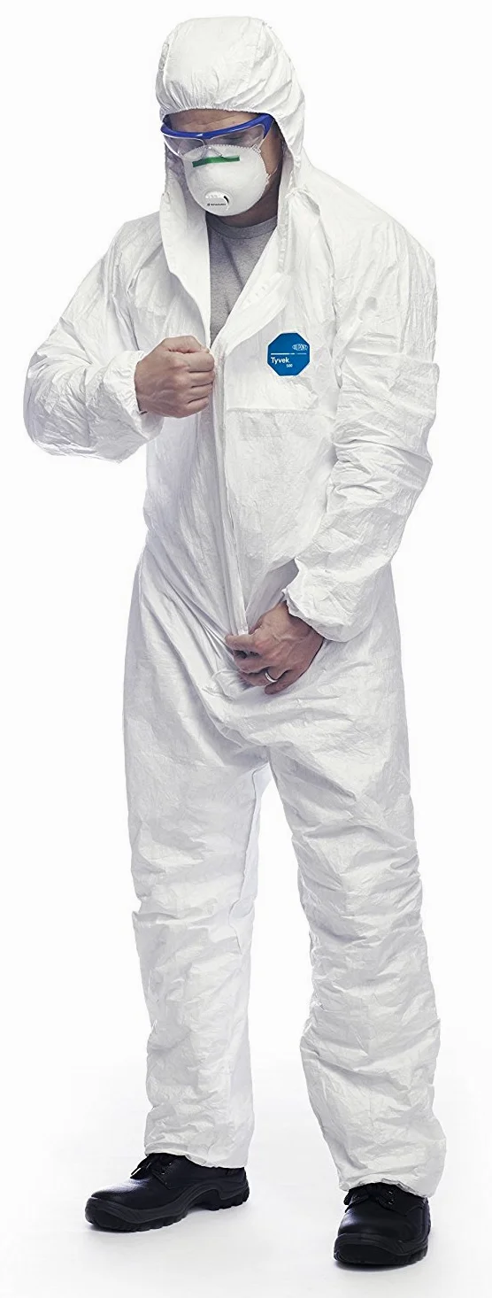 DuPont Tyvek 500 Xpert, 25 Ropas de protección con capucha, Blanco, Talla XXL