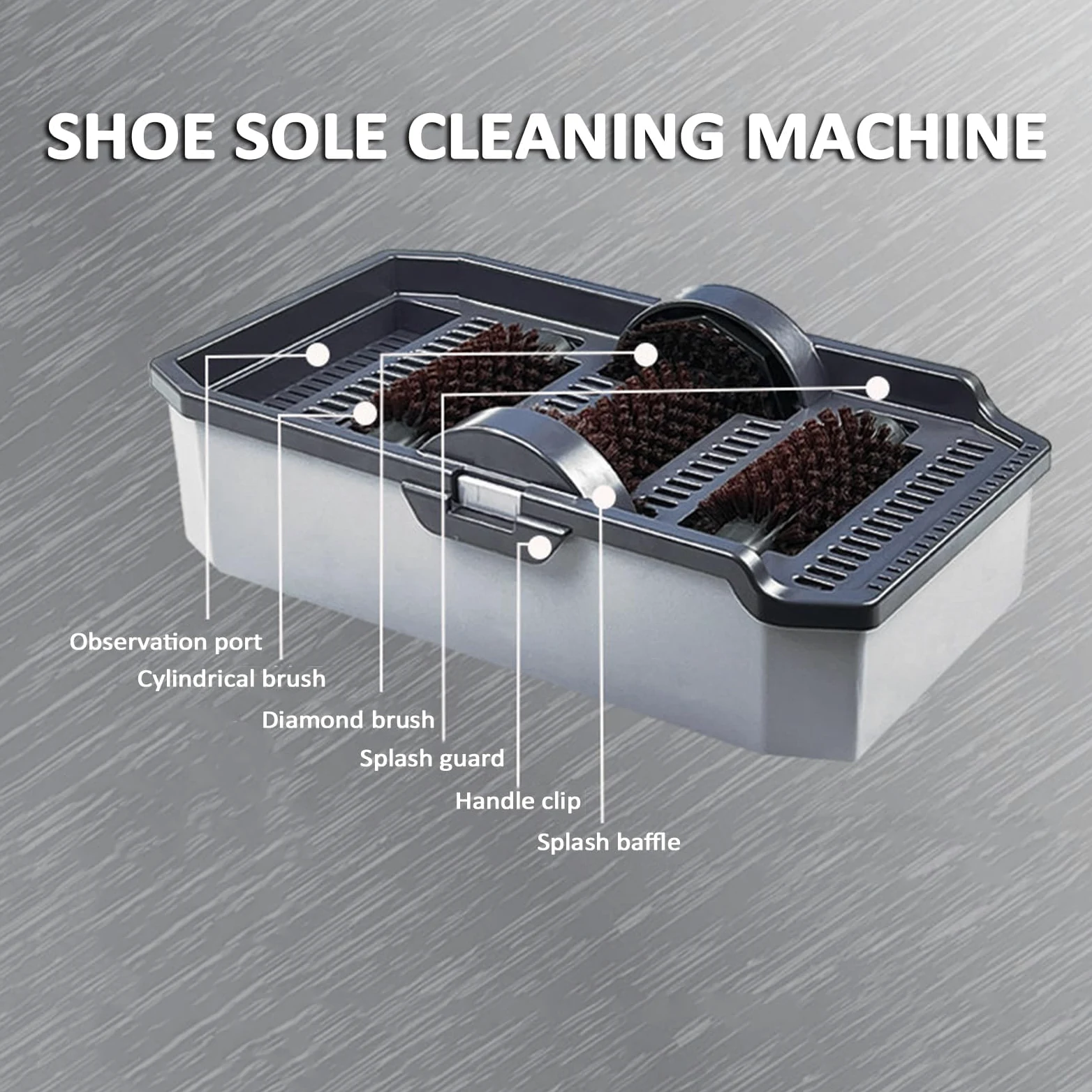 Limpiador de botas, cepillo limpiador de zapatos para exteriores, diseño a prueba de salpicaduras con tanque de agua grande, no necesita electricidad