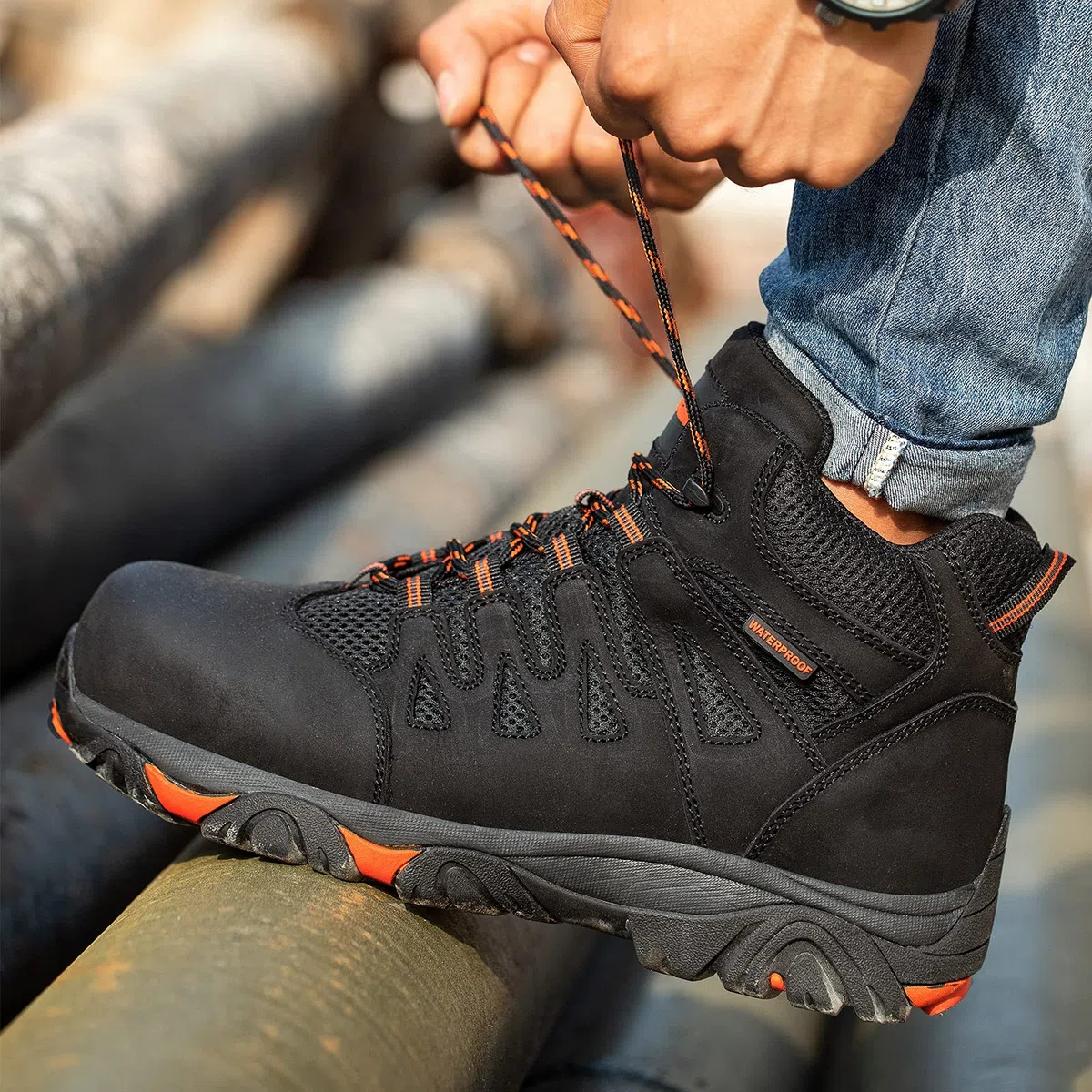 Para hombre Impermeables Botas Senderismo Nobuk Zapatos | Cuero Auténtico