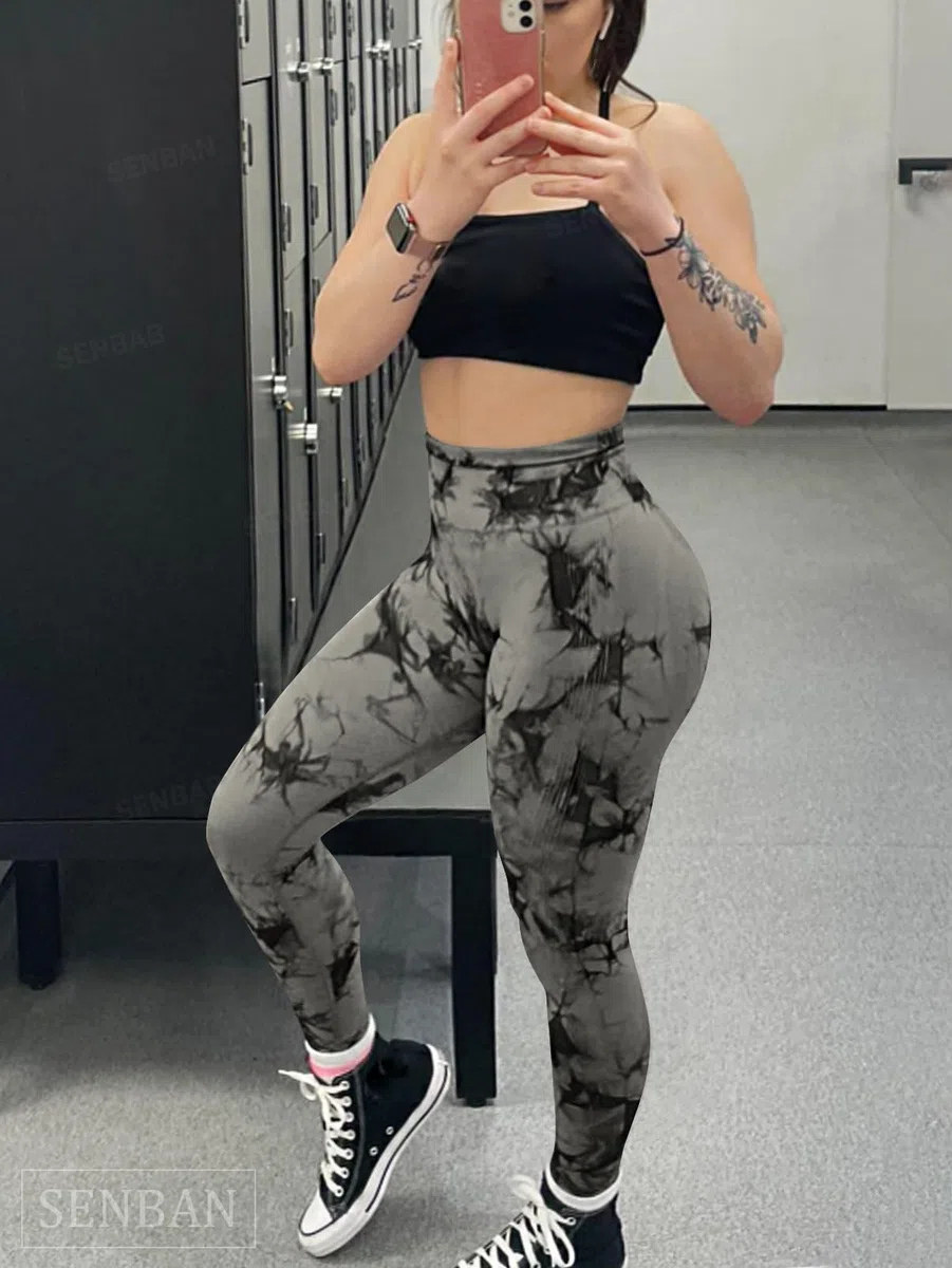 SENBAN Leggings con levantamiento de glúteos para mujer, cintura alta, sin costuras, pantalones de yoga, entrenamiento, gimnasio, mallas de compresión