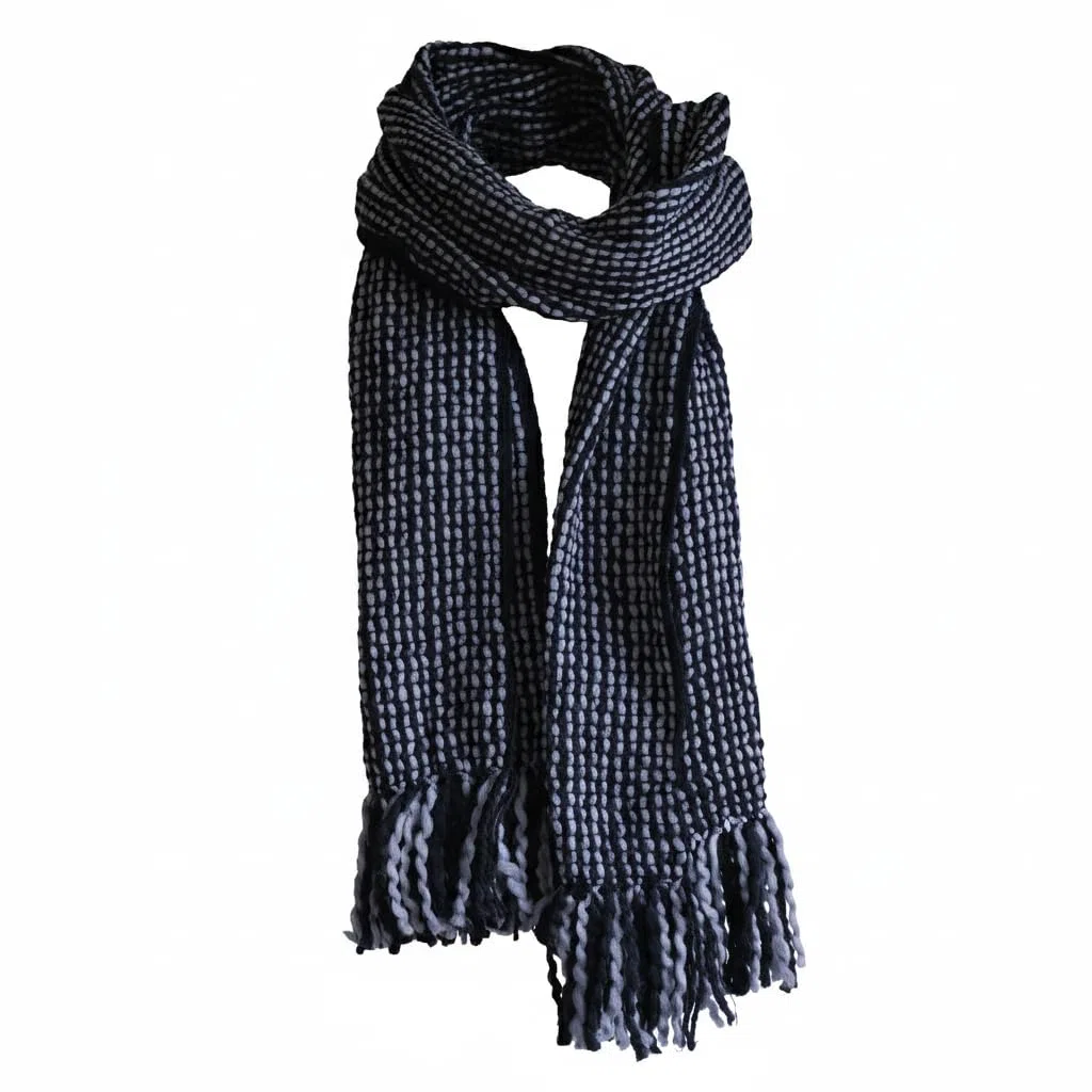 Tumia LAC - Bufanda Extra Larga y Gruesa a Rayas - Hecha a Mano y Muy cálida - Unisex