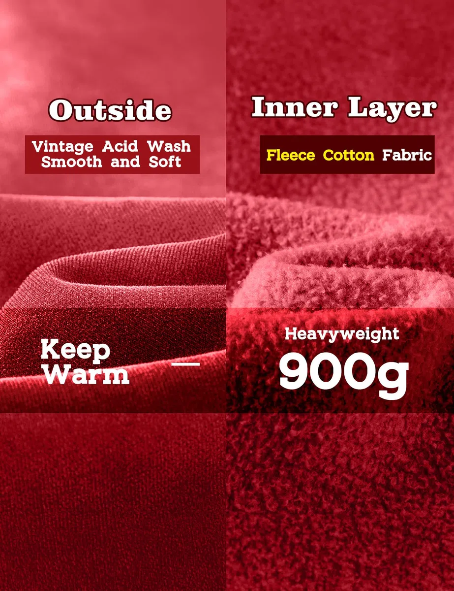FAIABLE Sudadera con capucha para hombre, de gran tamaño, de felpa, con capucha, retro, pesada, para hombres, parejas, invierno