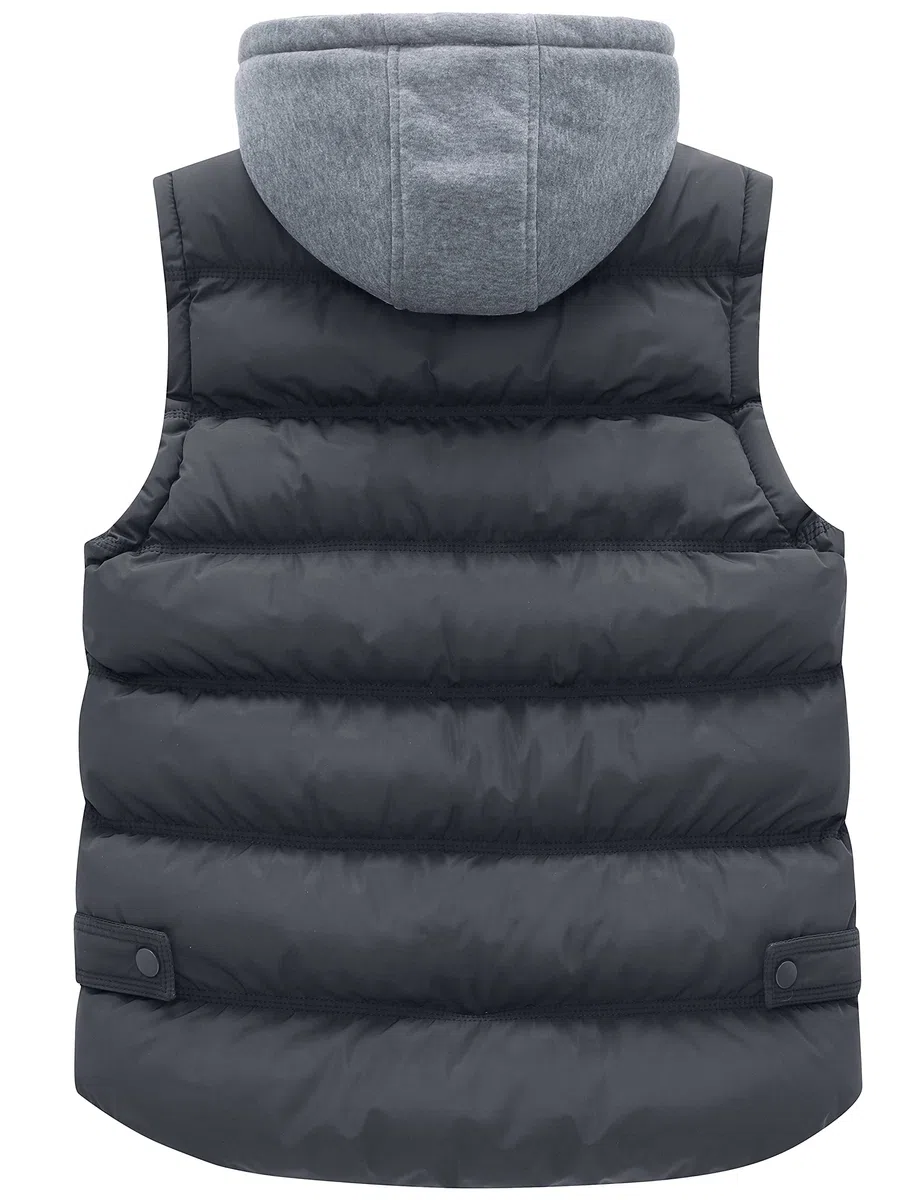 Wantdo Chaleco Acolchado de Algodón para Mujer Chaleco Cálido de Invierno Calentador de Cuerpo con Capucha Extraíble Mujer