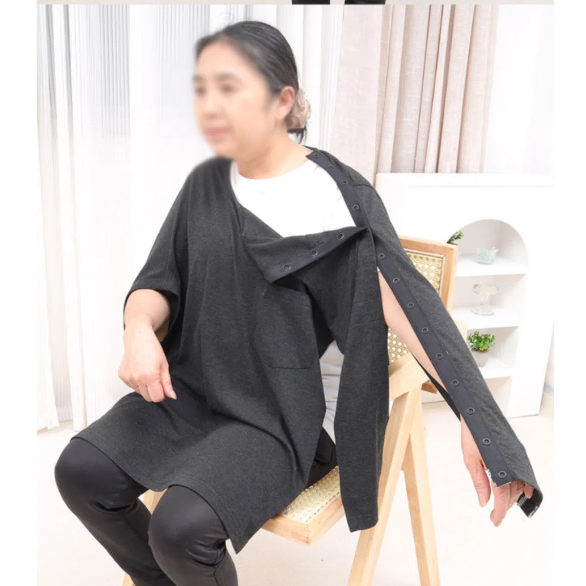 Traje de enfermería Batas unisex de manga larga para pacientes, ropa de algodón para enfermería, batas de hospital para poscirugía, ayuda de enfermería para ancianos, hombres y mujeres, reutilizables