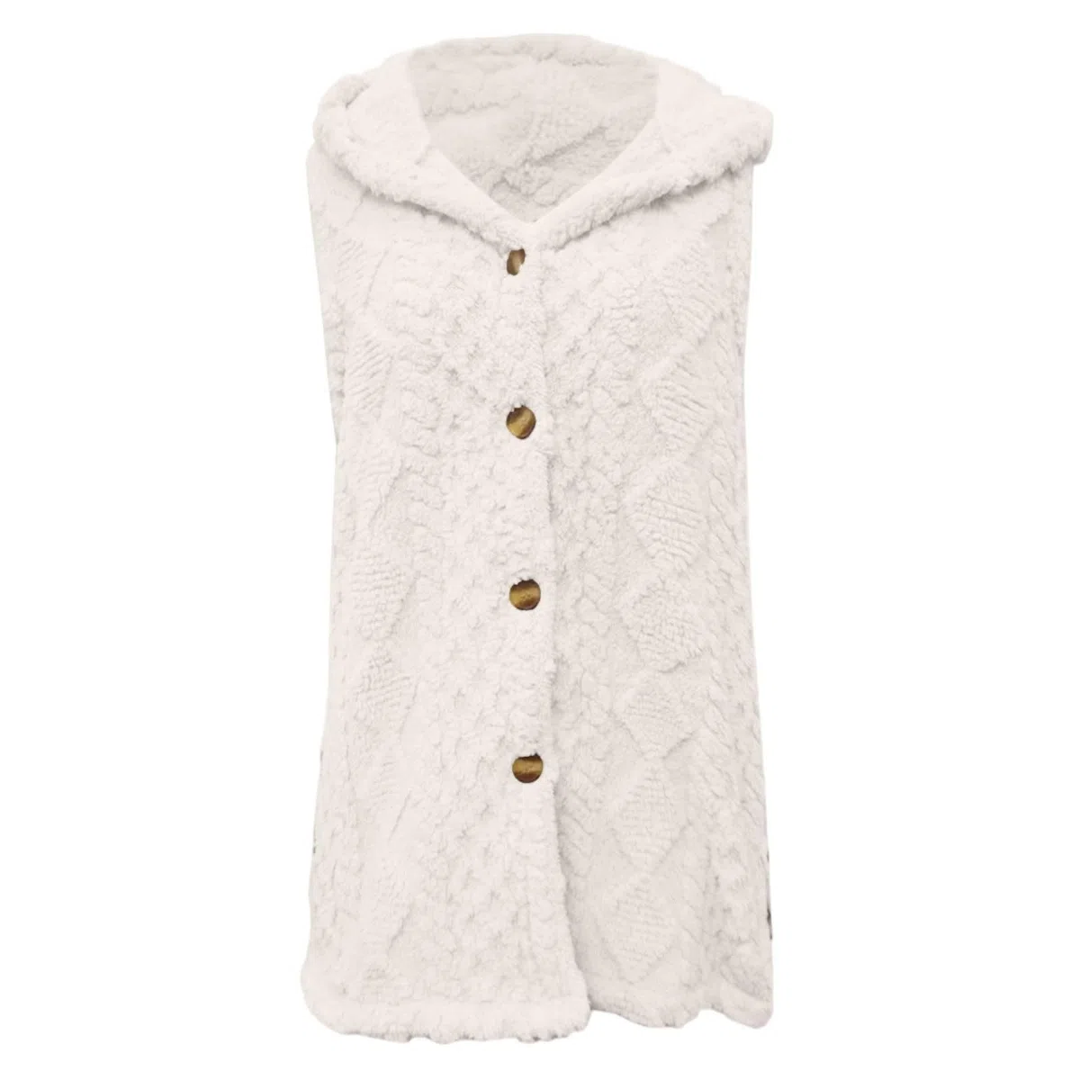 Chaqueta tipo cárdigan reversible de polar con capucha y cremallera frontal, suave, para otoño e invierno, informal.