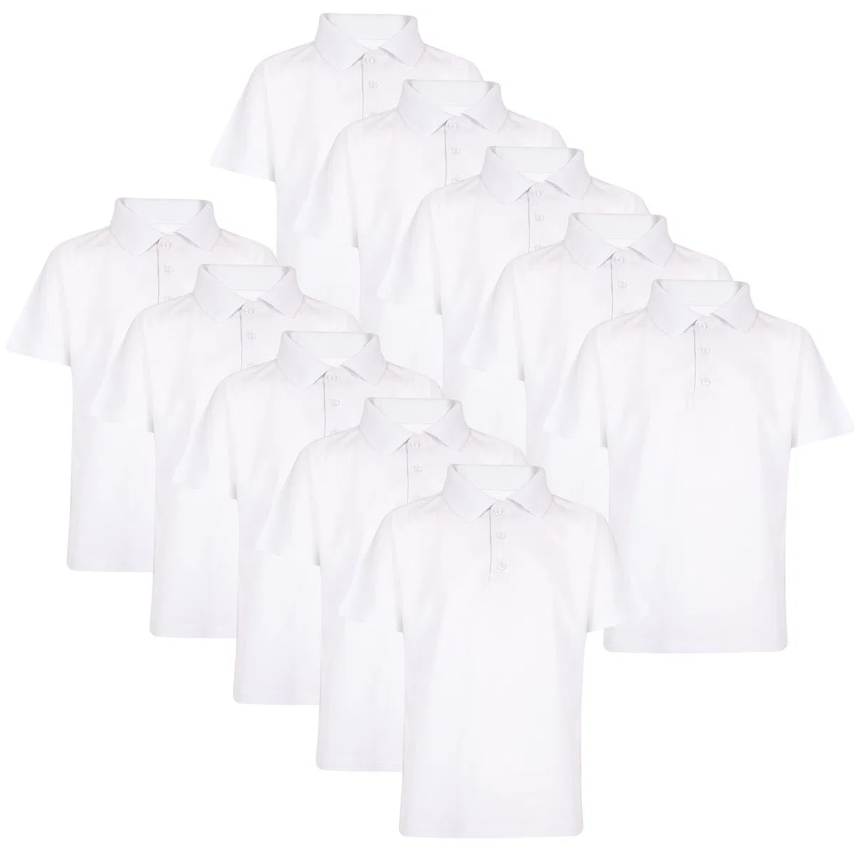 A2Z 4 Kids Niñas Niños Camisetas Polo Plain Verano Camisetas y Camisetas sin Mangas Moda Sensación Suave - PL Polo T Shirt White 10 Pack 9-10