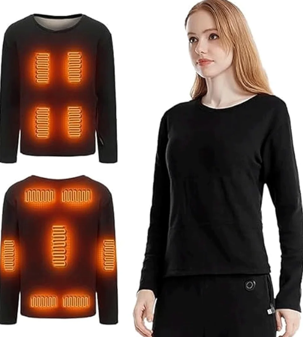 Conjunto De Ropa Interior Térmica For Mujer, Pantalones Térmicos Largos Eléctricos USB Cálidos For Invierno, Ropa Interior, Mallas For Nieve, 22 Zonas De Calefacción ( Color : Shirt , Size : XXL )