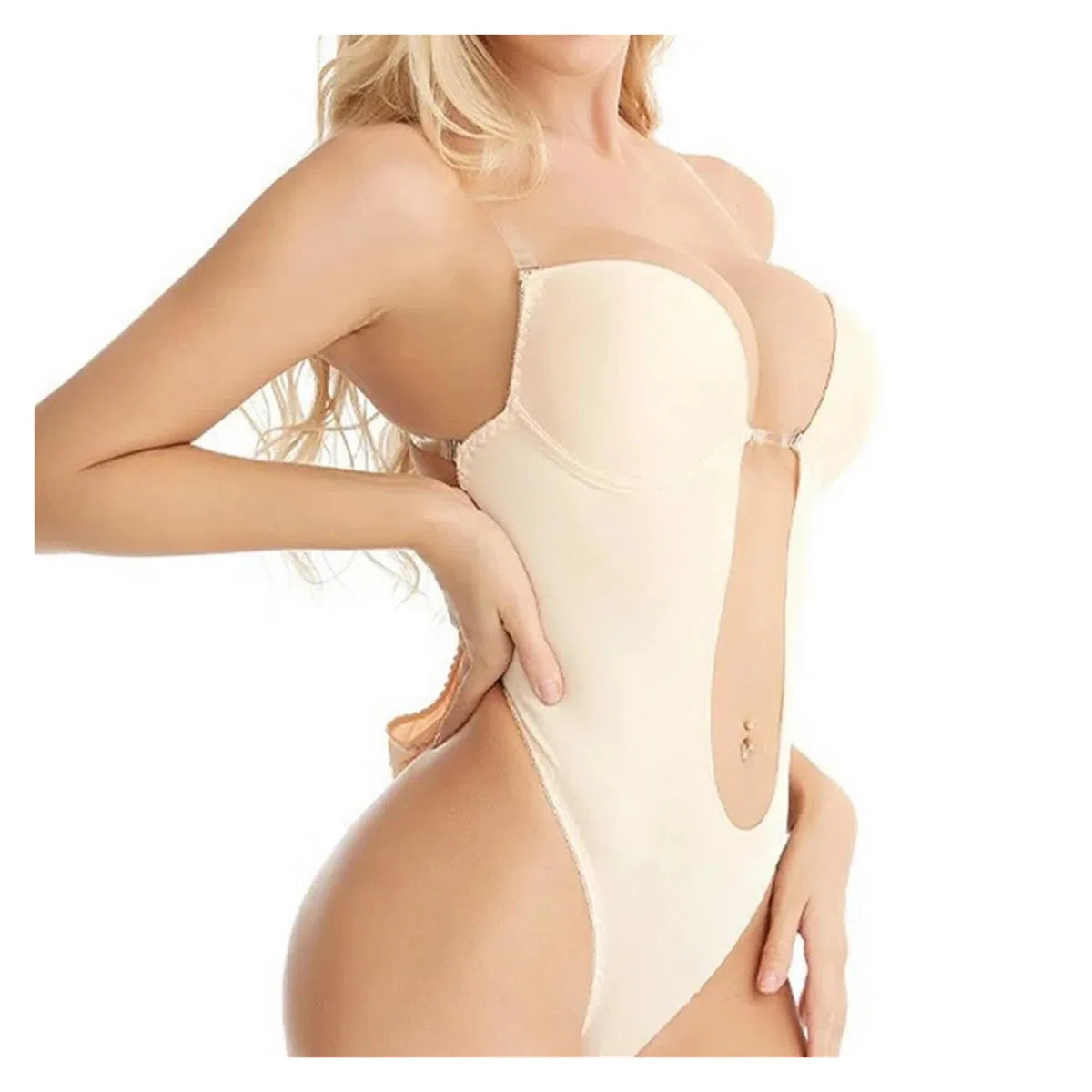 Body de Encaje Completo con Tanga sin Costuras y Espalda Descubierta para Mujer, Escote en V Profundo, Moldeador de Cuerpo para Vestido de Espalda Baja, Ropa Interior