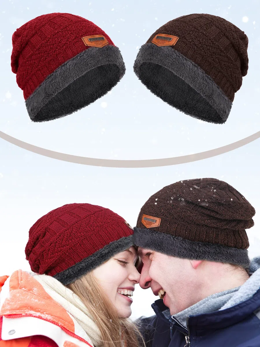 Kigeli 24 gorros de invierno holgados a granel para donaciones sin hogar, gorro cálido interior de forro polar para hombre, gorro de punto grueso al por mayor, Negro, azul marino, rojo, gris, café,