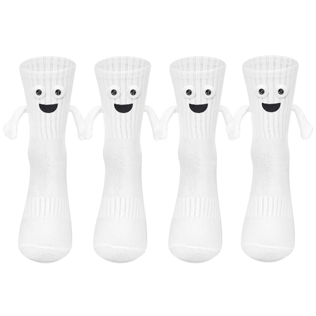 2 pares de calcetines magnéticos que se sostienen de la mano, regalos divertidos para mujeres, hombres, adolescentes, parejas, rellenos de calcetines de Navidad, regalos de broma