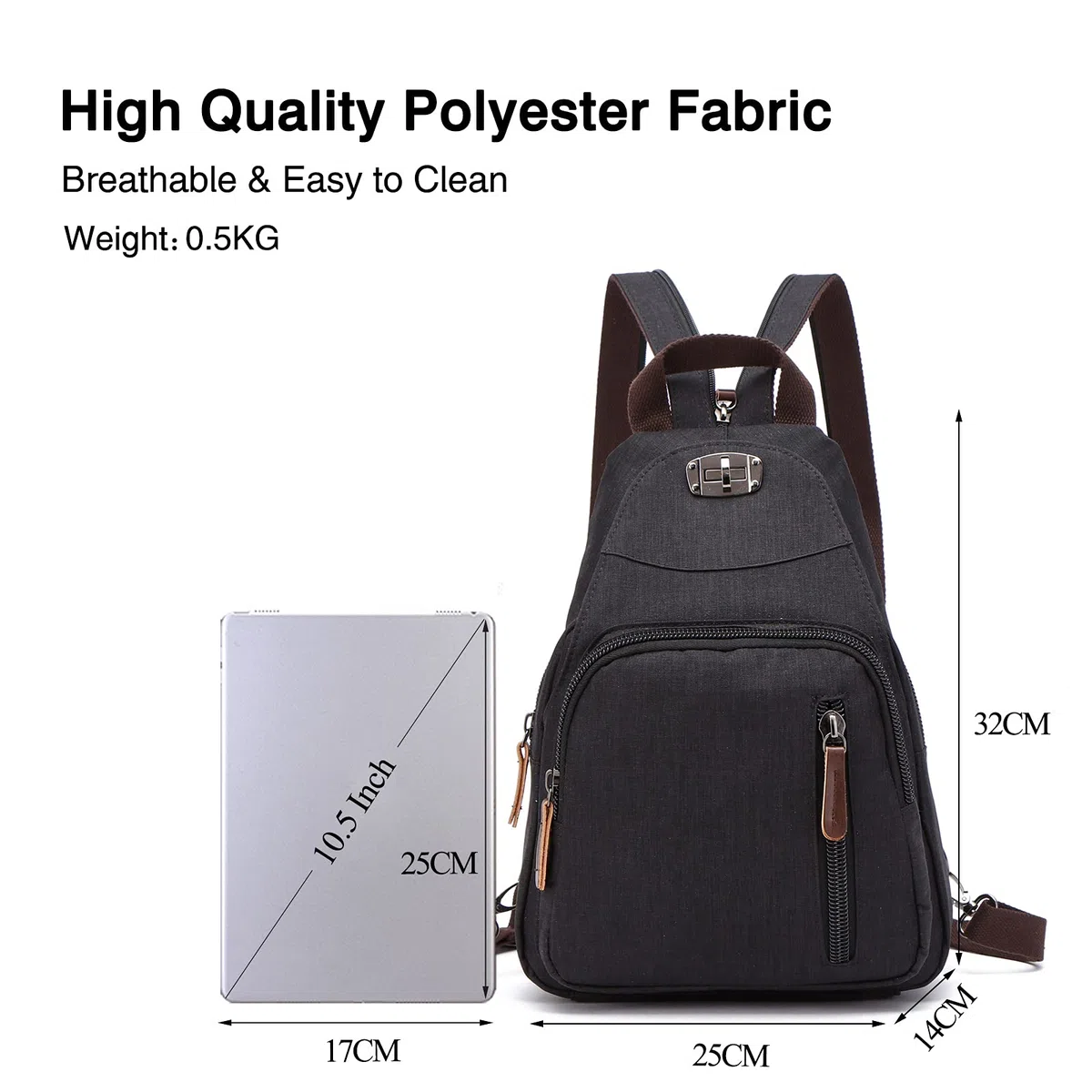 FANDARE Retro Bolsa de Pecho Pequeño Mochila Bolsos Cruzados Sling Crossbody Bag Bolsa de Hombro para Hombre Mujer Viaje Gimnasio Deportiva Ciclismo Daypacks Durable Poliéster