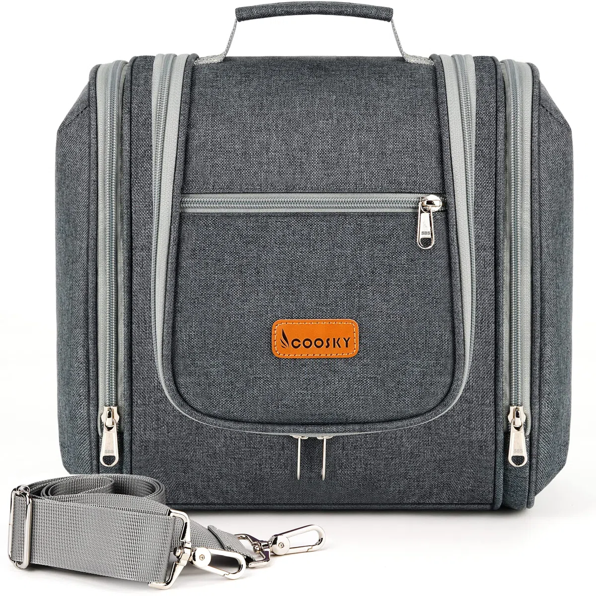 COOSKY Neceser de viaje extra grande para mujeres y hombres, bolsa de higiene, kit organizador de baño y ducha con soportes de banda elástica para artículos de tocador, cosméticos, maquillaje,