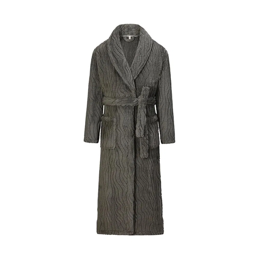 Albornoz largo de franela de invierno para hombre, camisón de felpa gruesa de forro polar coral ropa de dormir bata cálida ropa para el hogar EN8 B hombres 3XL, EN8 B Hombre, XXXL