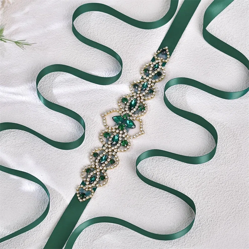 Cinturón de diamantes de imitación para novia, vestido de Navidad, accesorios de fiesta