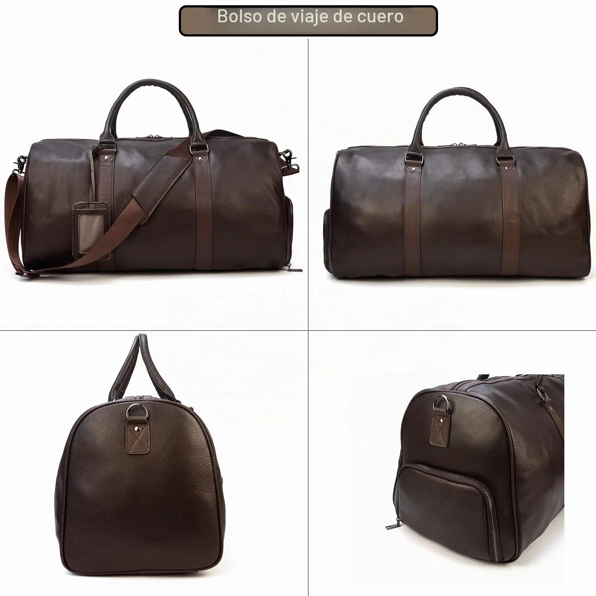 Luufan Unisex Bolsa de Viaje de Cuero Bolsa de Viaje de Fin de Semana de época