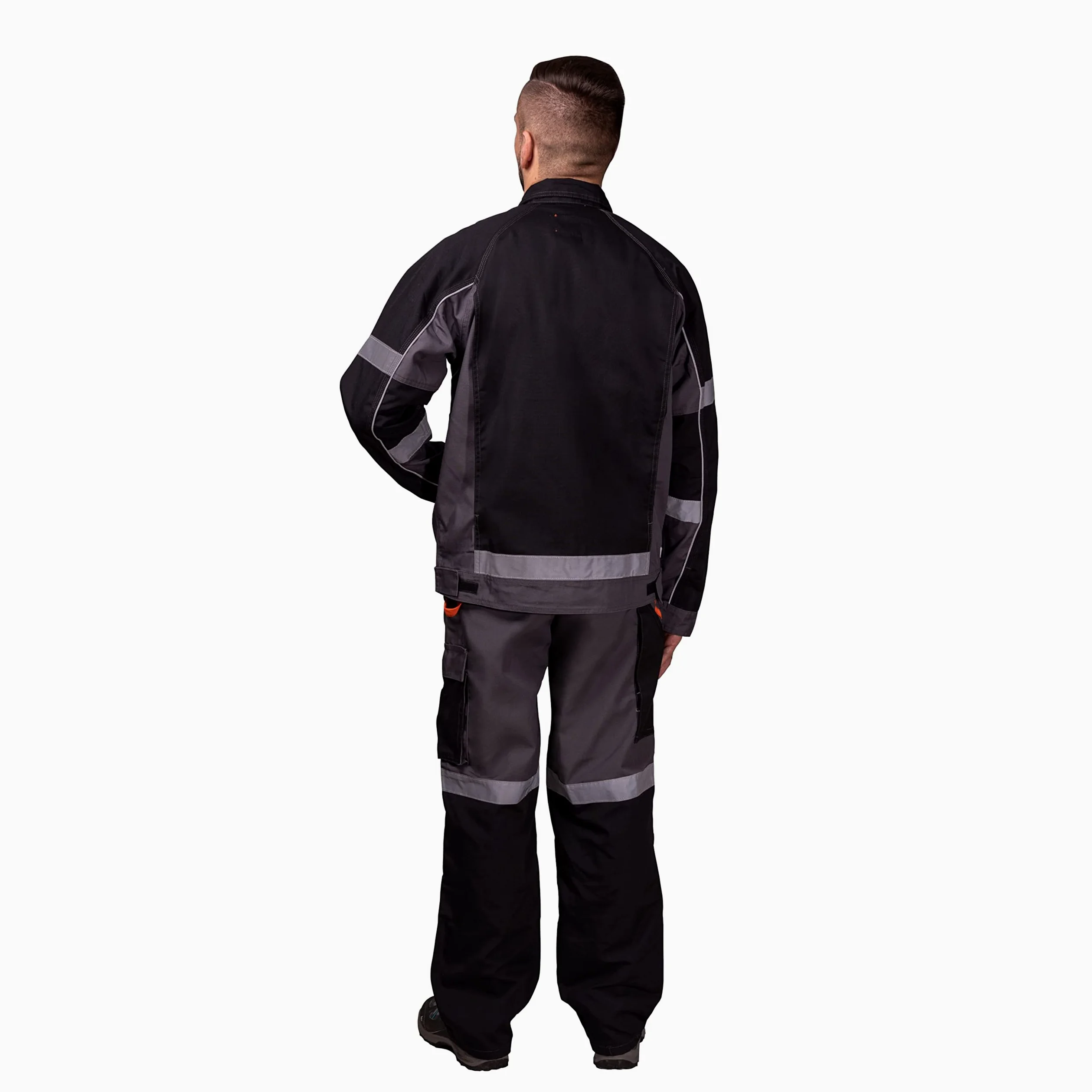 Babero y Brace Monos Dungaree Hombres Hi Vis Pantalones reflectantes Con Rodilleras Chaqueta Disponible Perfecto Para Trabajar Mecánico Pisos Trades