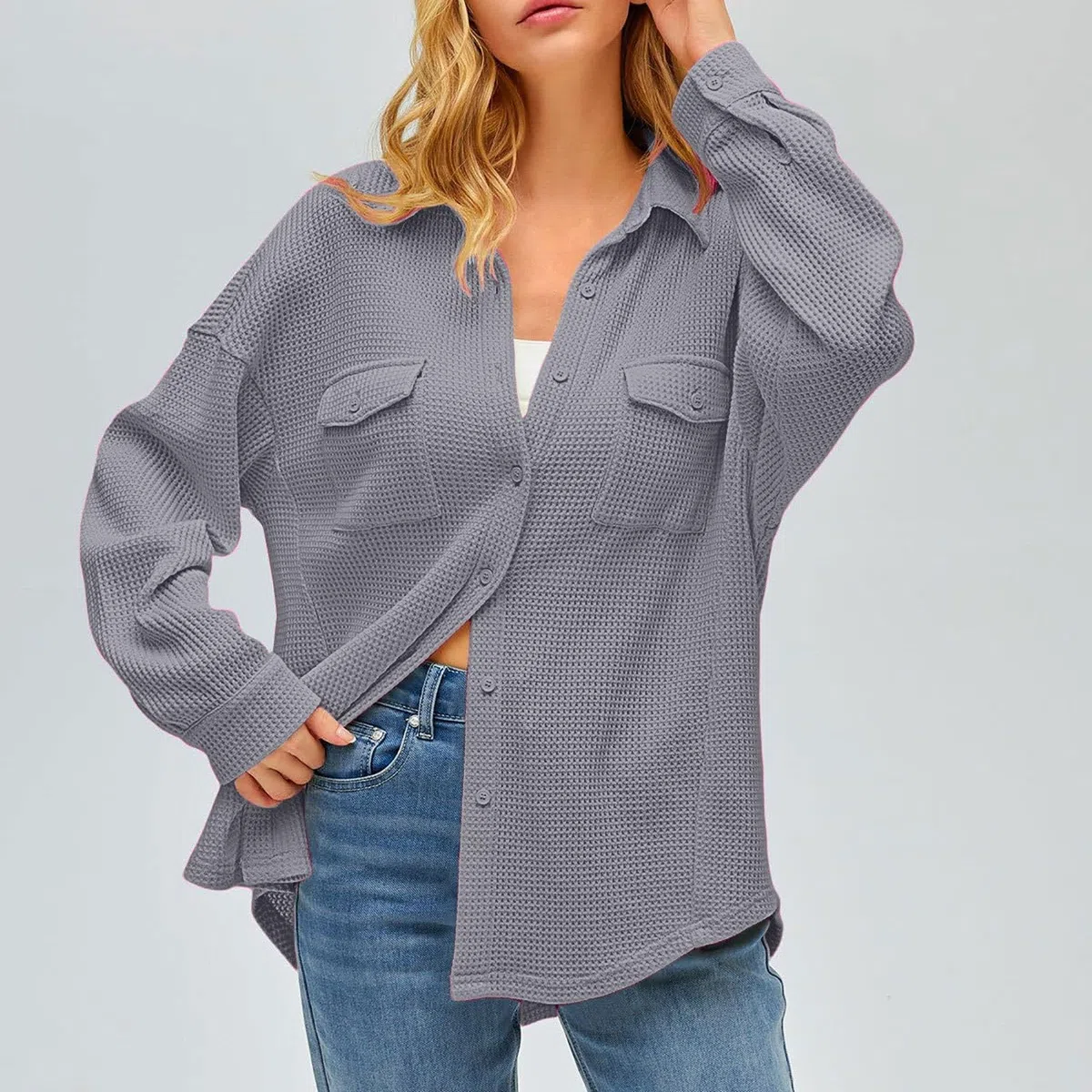 Genérico Camisa Mujer Tallas Grandes T Shirt Cómoda Blusa Sueltas Holgado Túnica Informal Top Transpirable Casual Blusas De Elegantes Camiseta Slim Fit Camisas