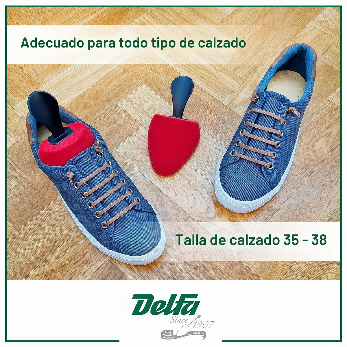 DELFA Set de 5 pares hormas para zapatos de espuma terciopelo “Greta” para zapatos de tacón e clásico