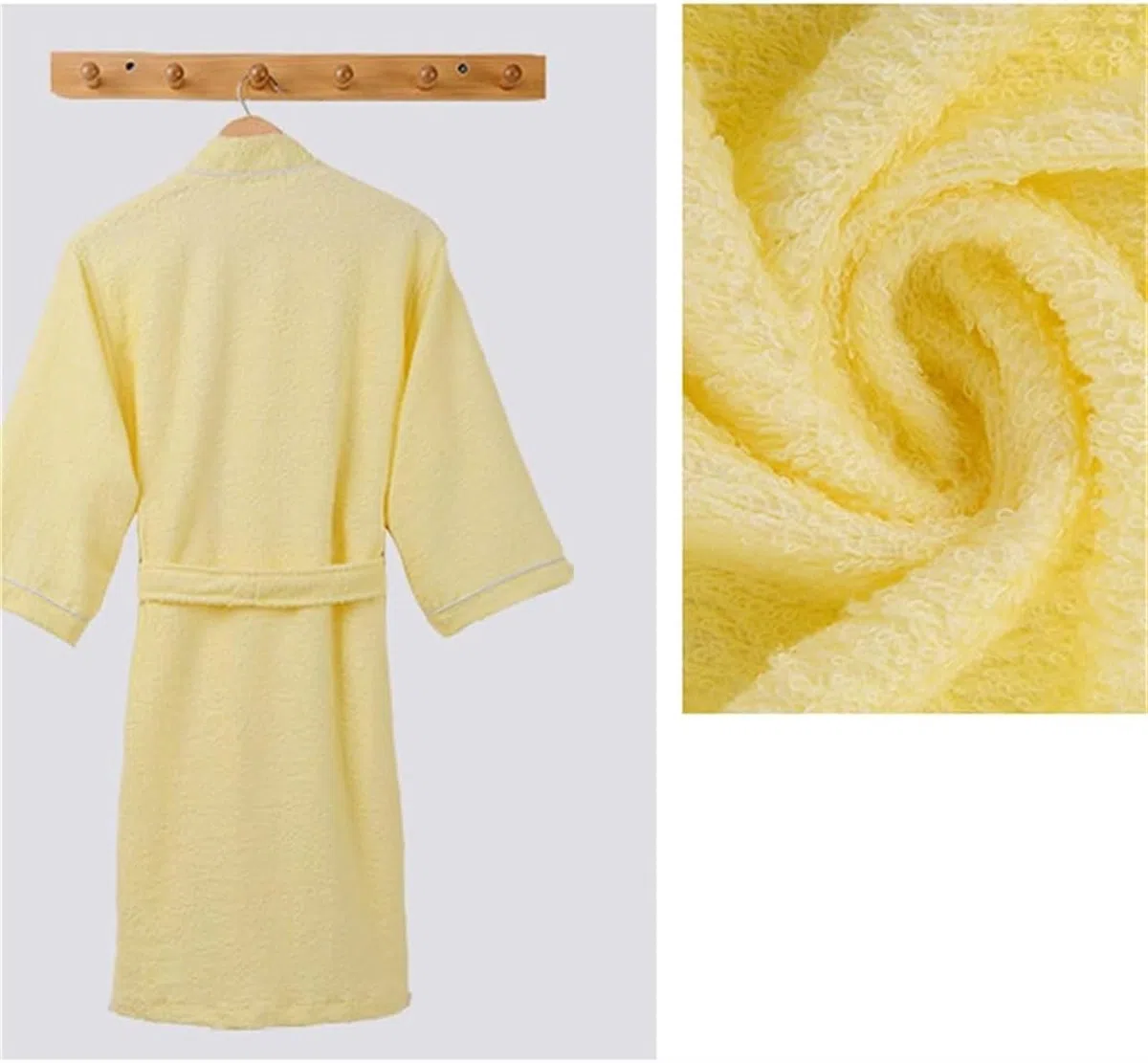 Bata de Casa Camisones Unisex Albornoz Casual Color Sólido Suave Camisón Absorbente Pijamas Bathrobe