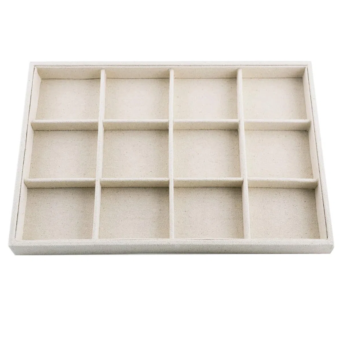 Bandejas para Joyas Bandeja Multifuncional De Lino Beige For Joyas, Organizador De Exhibición De Aretes, Caja De Almacenamiento For Aretes Y Collares para Joyas(Style 3)