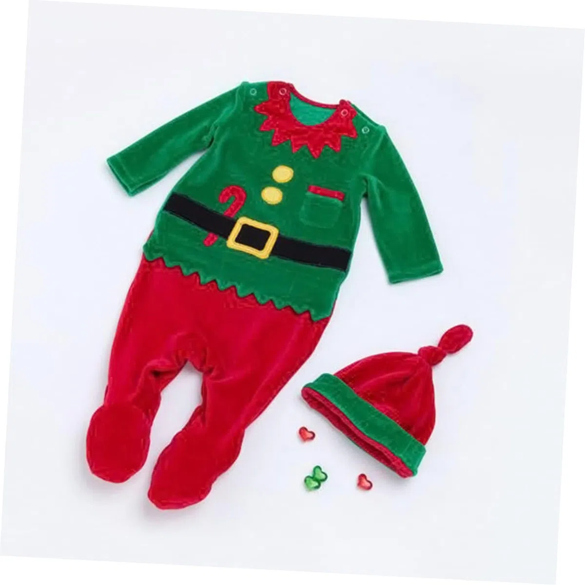 LIFKOME 2 Piezas Bebé Navidad Traje De Santa Traje De Niños Mono Verde Monos De Bebés Varones Suéter De Niño Suéteres De Ropa De Recién Nacido Verde Mono De Niño