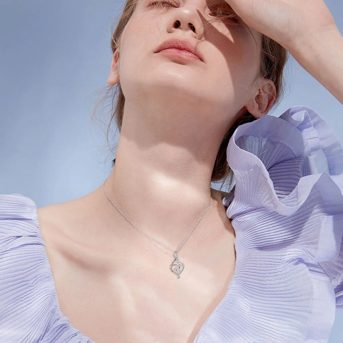 Collar de plata de ley con colgante de mamá de un ángel con pies de bebé, pérdida del embarazo, joyería conmemorativa para mujer, Plata esterlina