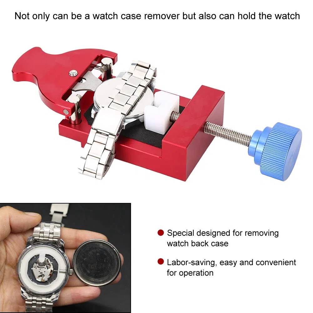 Herramienta de reparación de abridor de carcasa de reloj, herramienta de reparación de relojes, accesorio para reparación de relojes y herramienta de reparación de cambio de batería de repuesto