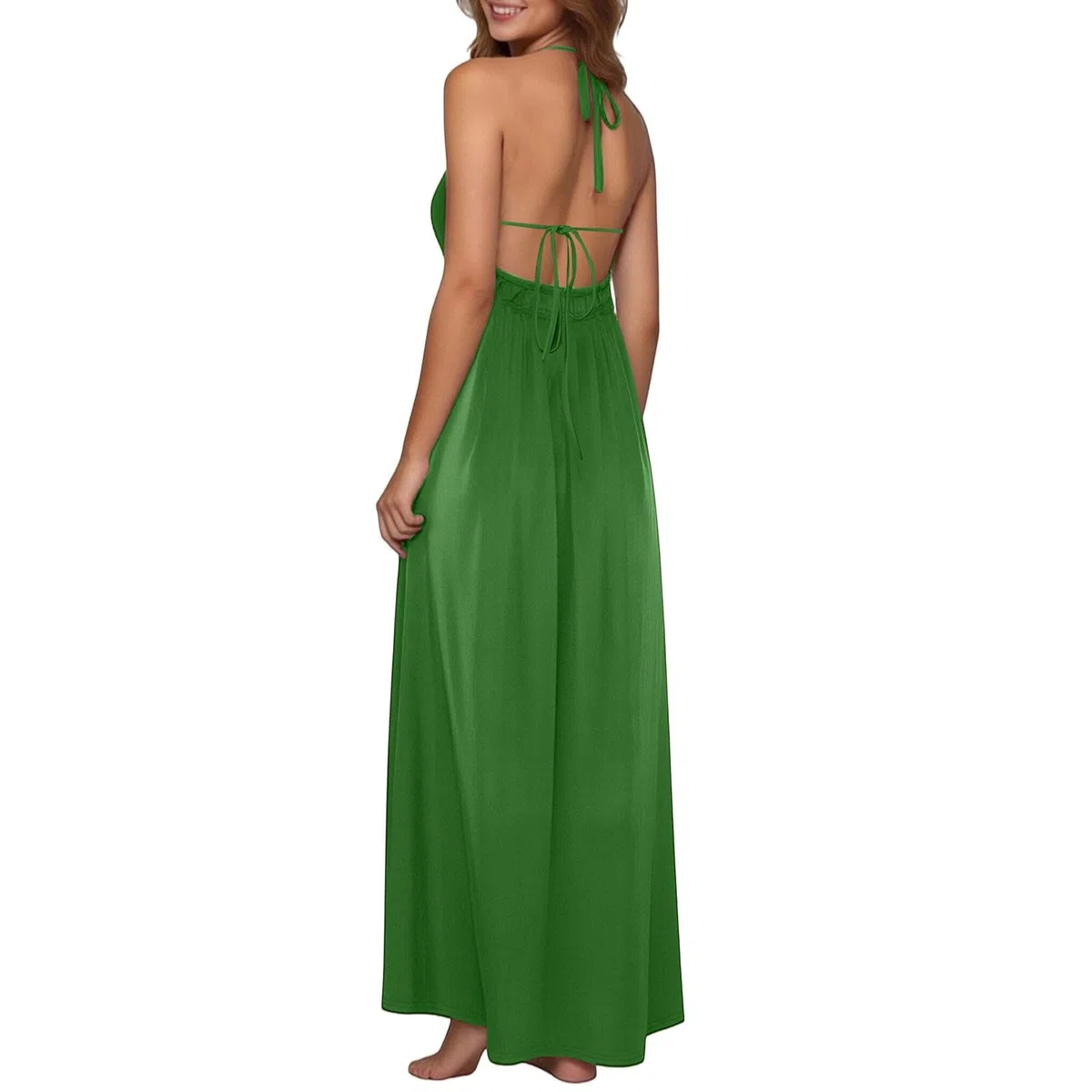 Vestido largo de muselina de verano para mujer, vestido informal ajustado, sin mangas, elegante, bohemio, vestido de playa, tirantes delgados, vestido de línea A, vestido de ocio aireado