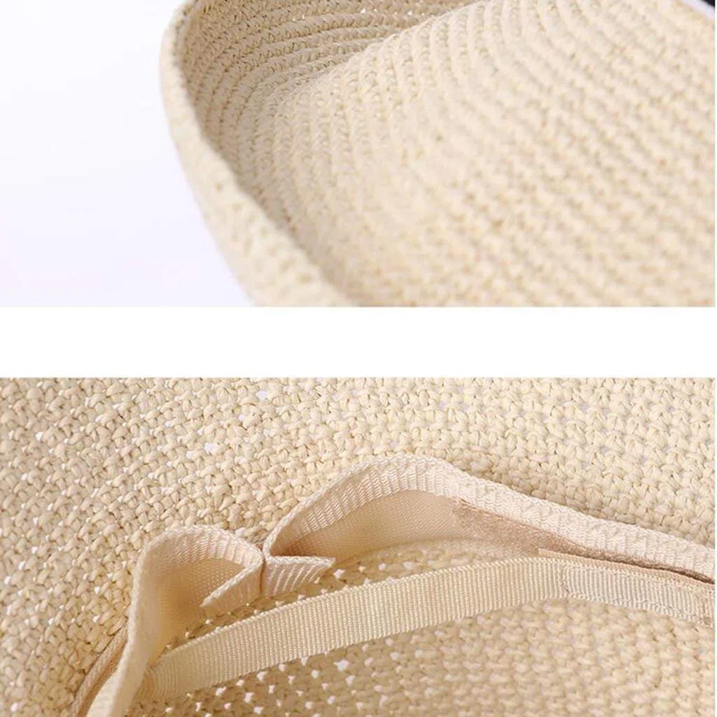 MU Viaje al Aire Libre Sombreros para el Sol Sombrero de Paja Entre Padres e Hijos Sombrero de Playa de Verano Gorra pequeña y Fresca de protección Solar