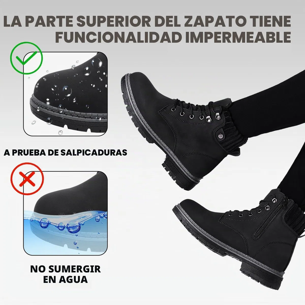 Mujeres Senderismo Nieve Invierno Botas Impermeables Botines de Nieve Senderismo Botas Calientes Fur Forro Boots Outdoor Antideslizantes Trekking Zapatos Negro 38EU