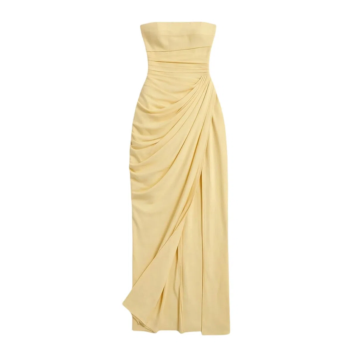 Elegante Vestido de Noche para Ocasiones con Diseño de Hombros y Espalda Descubiertos y Abertura Alta