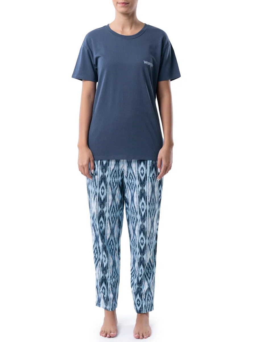 Wrangler Conjunto de Pijama de Manga Corta Y Pantalones Estampados Juego de Pijama Mujer
