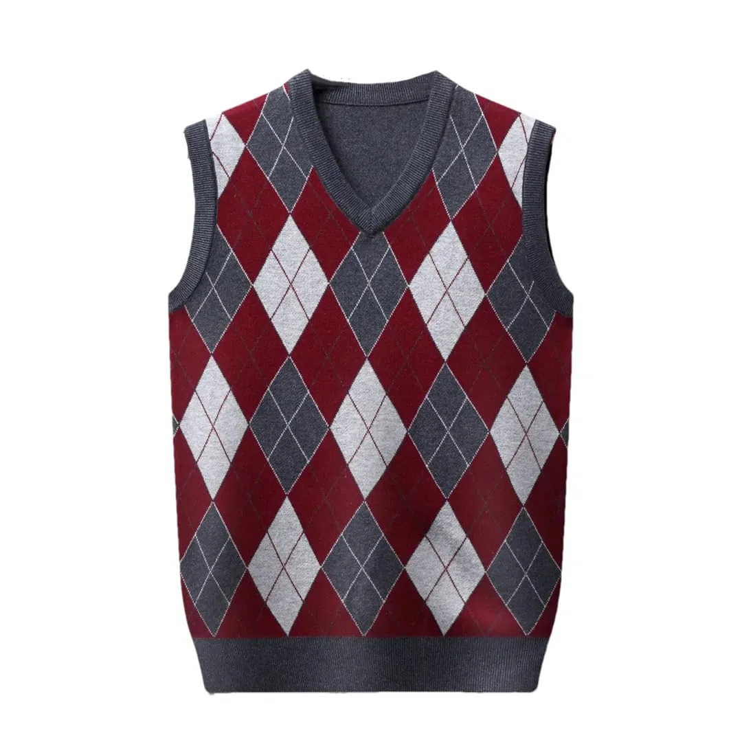 Chaleco informal de invierno para hombre, grueso, cálido, de punto, sin mangas, para negocios