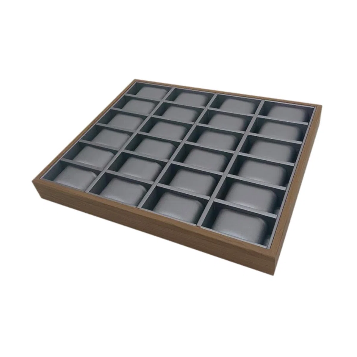 Elegante soporte para almacenamiento de relojes con 24 ranuras y organizador de joyas que incluye forro de terciopelo para mantener los accesorios